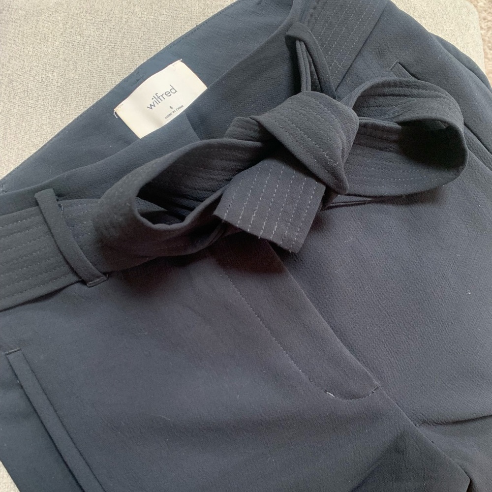 Wilfred Black Cropped Tie-Waist Pants
